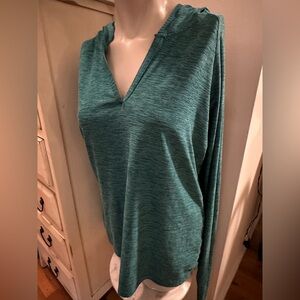 Danskin Now Teal V-Neck Hoodie